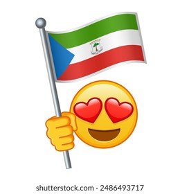 Emoji with Equatorial Guinea flag Large size of yellow emoji smile
