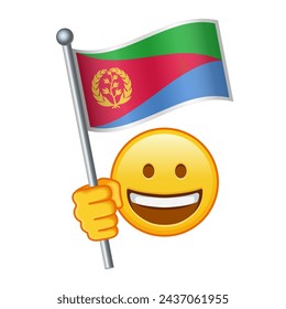 Emoji with Eritrea flag Large size of yellow emoji smile
