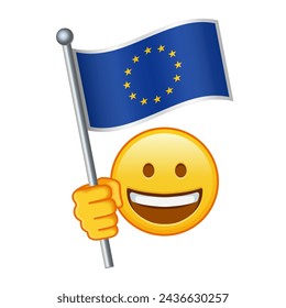 Emoji with European Union flag Large size of yellow emoji smile