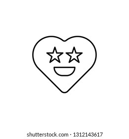 emoji excited icon. Element of heart emoji for mobile concept and web apps illustration. Thin line icon for website design and development, app development