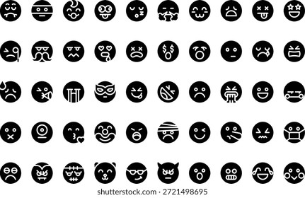 Iconos de emoji y expresión Icono de Vector simple. Plantilla de diseño de símbolos de ilustración para elemento de interfaz de usuario móvil de Web.