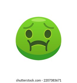 Emoji face be sick flat icon for web design. Cartoon yellow emotion circle icon smiling, laughing and crying isolated vector illustration. Feeling expression