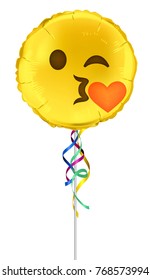 Emoji Face Blowing a Kiss on Foil Balloon