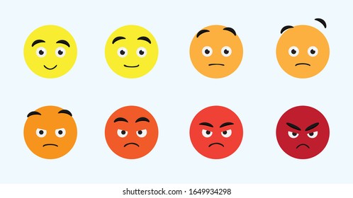 Emoji Face Cambia Animación Angry Cartoon Character Ilustración