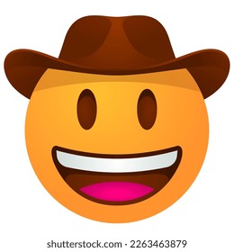 Emoji face in a cowboy hat