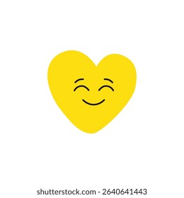 emoji face emoticon with yellow heart