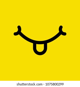 Emoji face. Flat cartoon simple style minimal logo graphic design isolated on background. Vector illustration