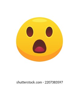 Emoji face flat icon. Cartoon yellow emotion circle icon smiling, laughing and crying isolated vector illustration. Feeling expression