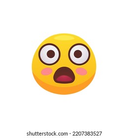 Emoji Gesicht flach Symbol für Design. Cartoon-gelbe Emotionskreis Symbol lächeln, lachen und weinen einzelne Vektorgrafik. Das Gefühl des Ausdrucks und des Kommunikationskonzepts