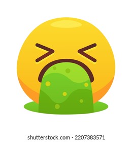 Emoji face flat icon for web design. Cartoon yellow emotion circle icon crying isolated vector illustration. Feeling expression