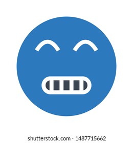 emoji face glyph colour vector icon 
