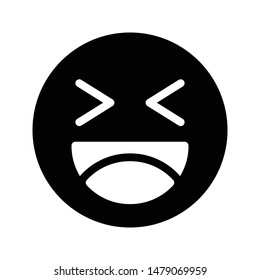 emoji face glyph flat vector icon