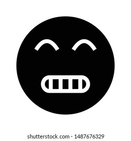 emoji face glyph flat vector icon
