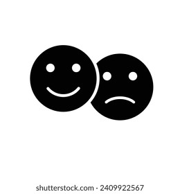 emoji face icons vector sad and happy face mood icons 