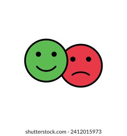 emoji face icons vector sad and happy face mood icons 