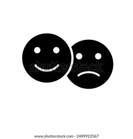 emoji face icons vector sad and happy face mood icons 