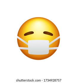 Emoji Face Mask On Face Covered Stock Vector (royalty Free) 1734928757 