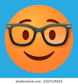 Emoji face with nerd glasses