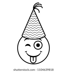emoji face with party hat