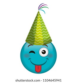 emoji face with party hat