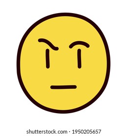 emoji face with raised eyebrown