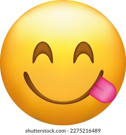 Emoji Face Savouring Delicious Food, Smiling Face savoring Licking Lips, smiley emoticon.
