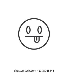 Emoji Face With Stuck-Out Tongue line icon. linear style sign for mobile concept and web design. Teasing face emoticon outline vector icon. Symbol, logo illustration. Vector graphics
