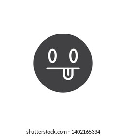 Emoji Face With Stuck-Out Tongue vector icon. filled flat sign for mobile concept and web design. Teasing face emoticon glyph icon. Symbol, logo illustration. Vector graphics