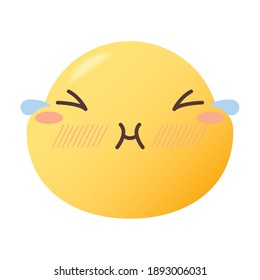 emoji face with tears design, Emoticon cartoon expression and social media theme Vector illustration
