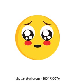 Emoji face with teary eyes - Vector illustration