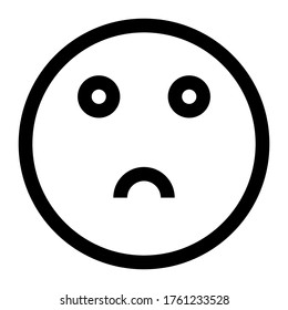 Emoji face that is a little bit sad. vector illustration. sad emoticon.