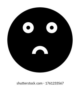 Emoji face that is a little bit sad. vector illustration. sad emoticon.