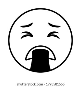 emoji face throwing up line style icon vector illustration design
