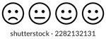 Emoji faces collection. Emojis flat style icons set in happy, smily, positive, sad and negative mode. Emoticons set.