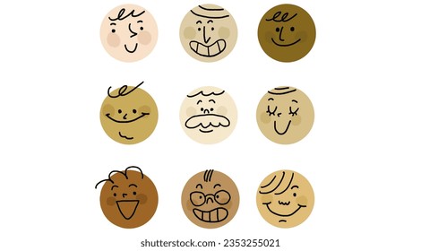 emoji, faces, diversity, expressions, emoticon, facial features, cartoon, illustration