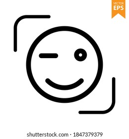 Emoji faces emoticon vector line icon. Eps10 vector illustration.
