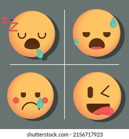 conjunto de iconos de expresiones de caras emoji