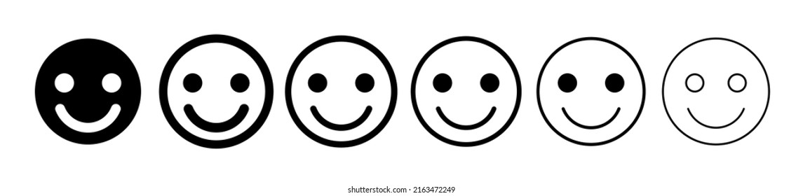 Emoji faces.Set of Emoji icon.Feedback sign.Emoticons.Simple emoticons line icons.Mood.Smile icons