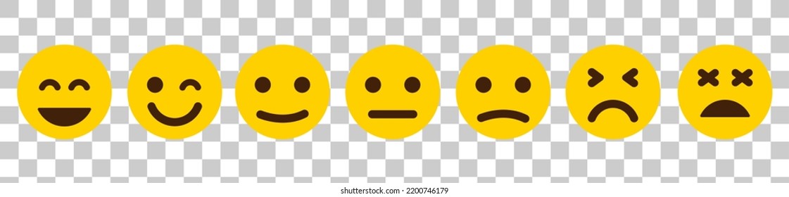 Emoji Faces.Set Of Emoji Icon.Feedback Sign.Emoticons.Simple Emoticons Line Icons.Mood.Smile IconsюSmile   Icons.