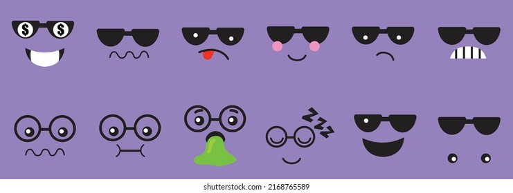 Emoji faces icons vector design bad and good review happy and sad reaction