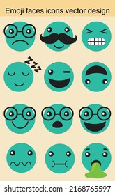 Emoji Faces Icons Vector Design Bad And Good Review Happy And Sad Reaction