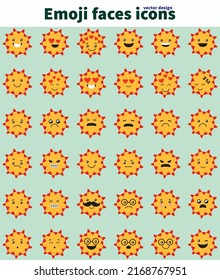 Emoji faces icons vector design bad and good review happy and sad reaction