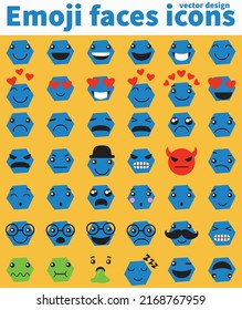 Emoji faces icons vector design bad and good review happy and sad reaction
