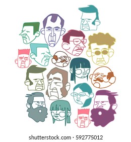 Emoji faces pop art vector EPS 10