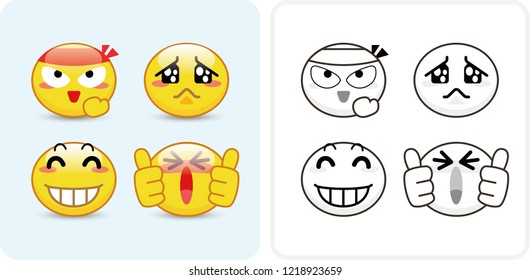 Emoji faces set 01