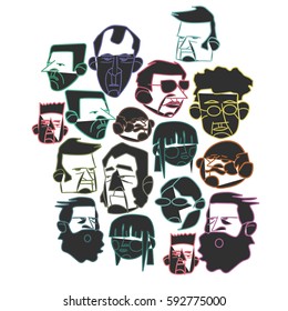 Emoji faces vector EPS 10