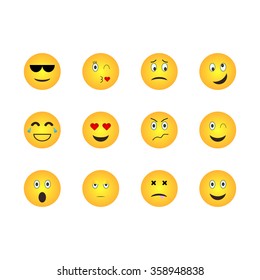 Emoji faces. Vector illustration.