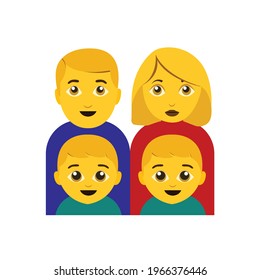 Emoji Family Two Boys Father Mother Stock Vector (Royalty Free