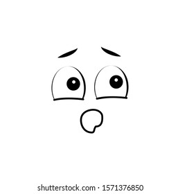 Emoji, fear icon. Simple line, outline vector of cartoon face icons for ui and ux, website or mobile application