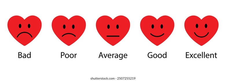  emoji, feedback emojis in heart, emoji icons, very happy emojis, happy emojis, bad and very bad emojis, heart